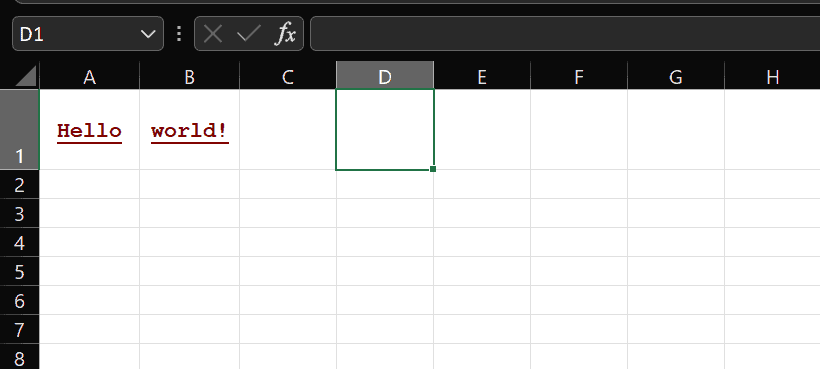 Result of applying font style
