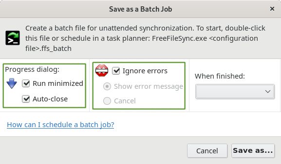 FreeFileSync Batch Job