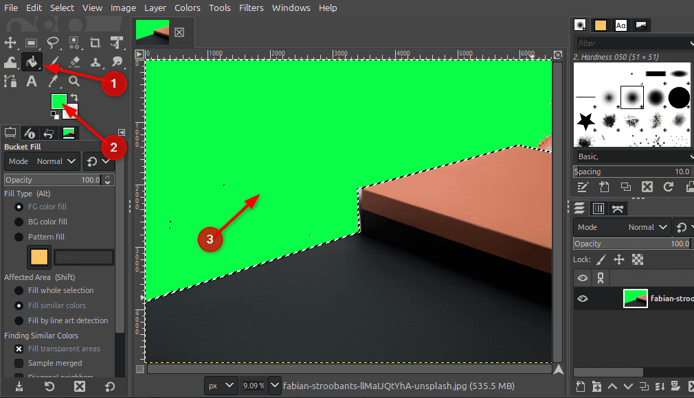 Select by Color with bucket tool.