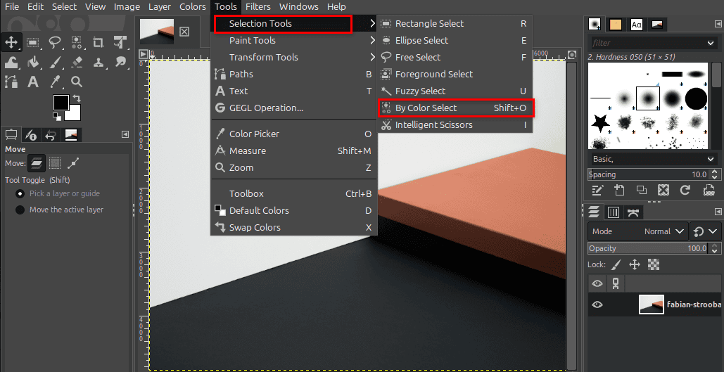 Select by Color option